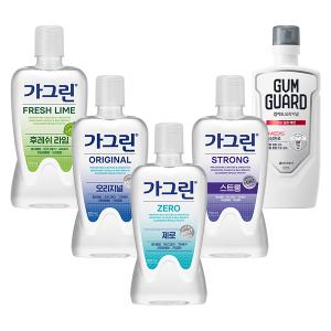 가그린 제로, 820ml, 1개 + 오리지널, 820ml, 1개 + 스트롱, 750ml, 1개 + 상쾌한라임, 750ml, 1개 + 검가드 오리지널, 750ml, 1개