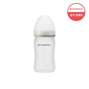 더블하트 실리콘 코팅 노꼭지 유리젖병 160ml