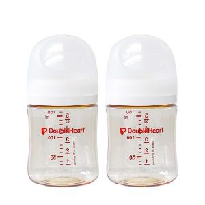 더블하트 모유실감 3세대 PPSU 젖병 160ml 노꼭지 트윈팩 - 제뉴인화이트