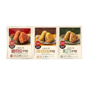 CJ 햇반 쿡반 불닭마요주먹밥, 500g, 1개+ 버터장조림주먹밥, 500g, 1개 + 불고기주먹밥, 500g, 1개   (총 15입)