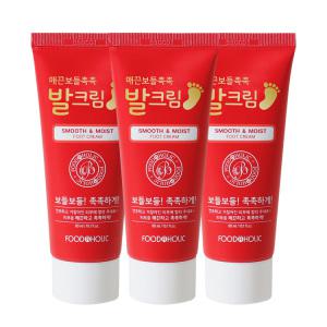 (3개)푸드어홀릭 매끈보들촉촉 발크림/엘라스틴 콜라겐 풋크림 60ml