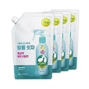 온더바디 코튼풋 발을씻자 풋샴푸 리필 레몬민트향 500ml 4개