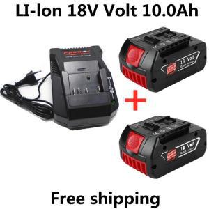 보쉬 전기 드릴용 충전기, 18V 10000 mAh 리튬 이온 배터리, BAT609, BAT609G, BAT618, BAT618G, BAT614, 2