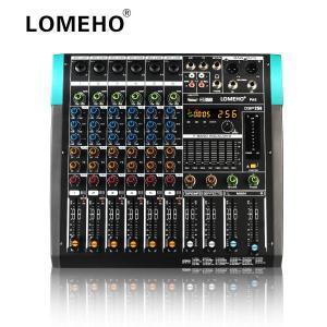 LOMEHO 256 디지털 효과 믹싱 콘솔 6 채널 7 밴드 EQ 블루투스 사운드 테이블 48V USB PC 재생 레코드 DJ