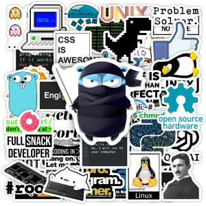 개발자 프로그래밍 언어 방수 스티커 로고 Github Go Python Linux DIY 장난감 선물, 휴대폰 노트북용 장식 데칼
