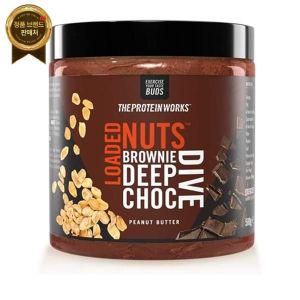 프로틴 웍스 브라우니 딥 초코 다이브 피넛 버터 500g Protein Works Loaded Nuts Rich Peanut