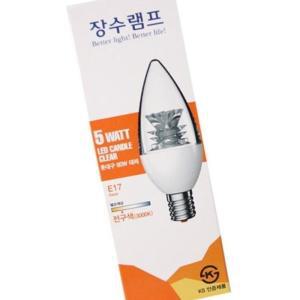 LED촛대구 장수램프 삼파장 전구색(투명)3000K E17 5W NW603B7A