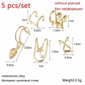 골드 컬러 메탈 이어 커프, 비 피어싱 이어 클립, 가짜 연골 귀걸이, 귀걸이 클립, 여성 남성 도매 이어 쥬