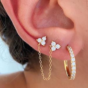 Tragus Rook Helix 로브 심장 귀 연골 피어싱 이어 커프, 나선형 스테인리스 스틸 셉텀 체인 링 귀걸이, 피