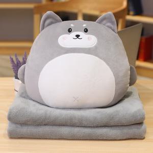 므뮤 인형 쿠션 + 투인원 회사 학생 무릎 담요 A6 혼합색상 쿠션(38cm) 담요(1.7 x 1m)