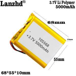 1-10pcs 105568 3.7V 5000mAh 리튬 폴리머 리튬 LiPo 배터리 전자 책 태블릿 pc 노트북 보조베터리 비디오