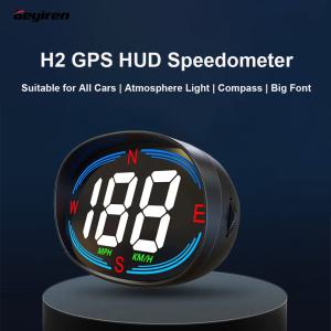 자동차속도계 Geyiren H2 자동차 디지털 속도계 GPS HUD 헤드업 디스플레이 트럭 바이크 오토바이 MPH KM/H