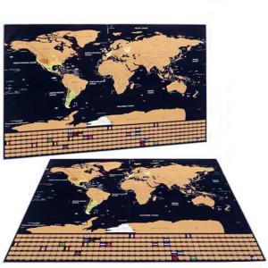 세계지도 월드맵  디럭스 여행 스크래치 오프 지도 포스터 창의적인 세계 깃발이 있는 여행지도 홈 장식 그