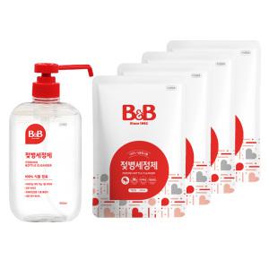 비앤비 젖병세정제 액상형 용기 600ml+리필500mlX4개