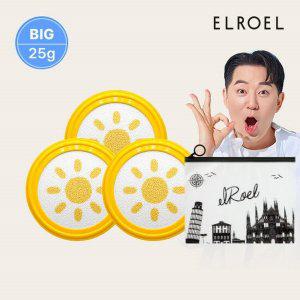 [엘로엘] 1초보정 파데프리 플러스 빅 선쿠션 25g 리필 3개+비닐 파우치 증정_ELROEL