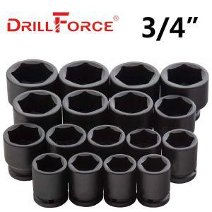 셀리몽 328071 Drillforce-중장비 임팩트 렌치 17-65mm 소켓 드라이버 헤드 3/4 인치 어댑터 자동차 트럭