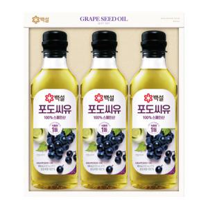 백설 포도씨유 선물세트3호 500ml x 3개쇼핑백 기본구성 불포화지방산