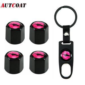 Autocoat 4 개/대 클래식 레드 입술 Anti-theft 크롬 자동차 휠 타이어 밸브 줄기 모자 자동차/바이크 오토