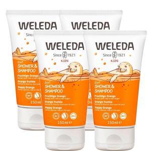 Weleda 벨레다 키즈 투인원 헤어 바디 워시 150ml x4팩 (해피 오렌지)