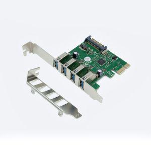 PCI-E to USB 3.0 4Port 카드 1000Mbps SATA VL805 PCIexpress sata전원케이블 케이스팬 메인보드케이블