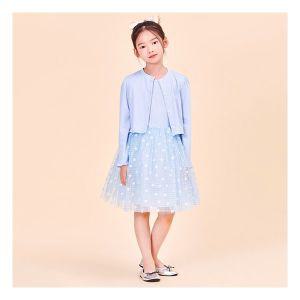 BEANPOLE KIDS 러블리 빙키 걸즈 체크 튜튜 원피스  골지 가디건 세트 스카이 블루 BI4471G96Q 1066308