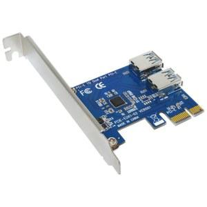 PCI-E 외부 라이저 카드 어댑터 보드, PCI Express 16X 슬롯, 비트코인 채굴 기계용 Pcie 포트 멀티플라이어 카드, 1-2