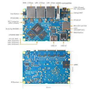 Nanopi R6S 록칩 RK3588S eMMC 개발 보드, 듀얼 2.5G 기가비트 네트워크 포트, 8GB RAM,