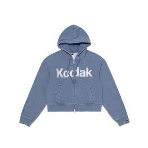 코닥어패럴 씨네코닥 세미크롭핏 워싱 후드 집업 우먼 BLUE K4322LFTH1BLU (F/W)