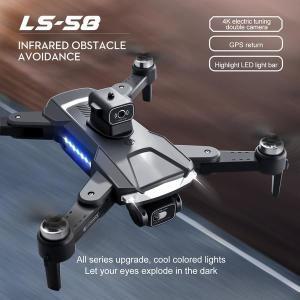 GPS 포지셔닝 RC 회피 카메라 LS58 FPV 듀얼 헬리콥터 광학 장애물 헬기 rc대형 HD 5G 드론 접이식