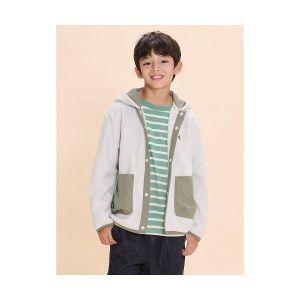 BEANPOLE KIDS 플리스 져지 배색 재킷 라이트 그레이 BI4941U022