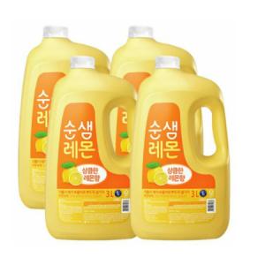 순샘 주방세제 대용량 레몬, 3L, 4개