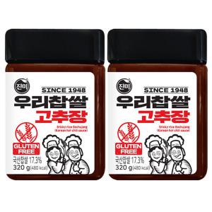 [소비기한 임박] 진미 우리찹쌀 고추장, 320g, 2개