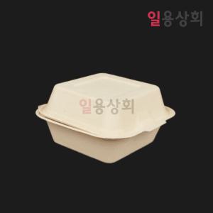 종이도시락 HC KY07 크라프트 250개 펄프용기 햄버거 뚜껑 일체형