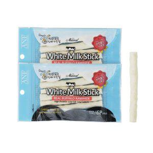 [신세계몰]ANF 로하이드 화이트 밀크스틱 White Milk Stick 6p 강아지 천연껌 우유껌 오래 씹는 껌