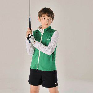 [기타]Kids / Junior golf 양면 (그린 / 화이트 ) 집업 스판 베스트 - 봄,가을,간절기