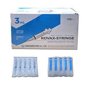 한국백신 주사기 3cc 23G 1인치 100PCS 멸균 KOVAX SYRINGE 3ml 무독성