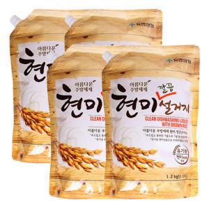 아름다운 주방세제 현미깔끔 설거지 1.2Kg X 4개 유기농 현미 추출물 함유/퐁퐁/트리오/매실/청귤