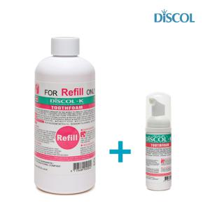 디스콜K 300ml 리필팩+전용용기 1개 (임산부 시린이 구강질환 치과용 거품치약)