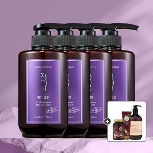 [댕기머리]건조한 모발용 진기샴푸 500ml 4개(트리트먼트 500ml+앰플+클렌징폼 증정)