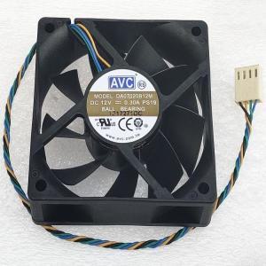 70mm Cpu 쿨러 음소거 팬, AVC DA07020B12M DC 12V CPU 4-와이어 PWM 듀얼 볼 베어링 70x70x20mm 4 핀