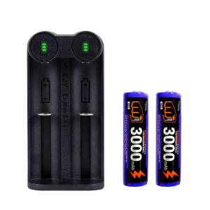 18650 배터리 2개 2구 충전기 세트 C타입 3000mAh 몬스터파워