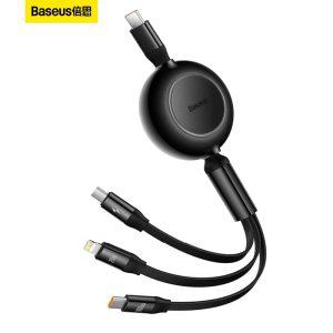 Baseus3 인 1 데이터 케이블 타입 C 충전기 케이블 100W 고속 충전 USB c형 케이블 아이폰 13 12 PD20W 화