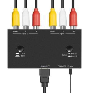 비디오 합성 HDMI 분배기 2 AV to HDMI 어댑터 2 RCA to HDMI 호환 컨버터 1080P CVSB LR 비디오 스케일러