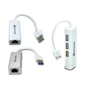 USB LAN Dongle RJ-45 유선 인터넷 케이블 랜 젠더 + 3포트 HUB K-UEDH2