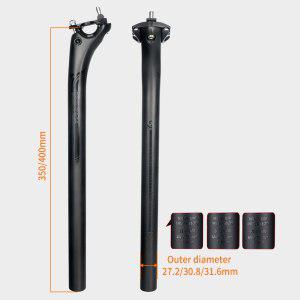 TOSEEK MTB 로드 바이크용 카본 시트포스트 27.2 MTB 카본 카누 부품 무광 블랙 31.6mm 길이 400mm