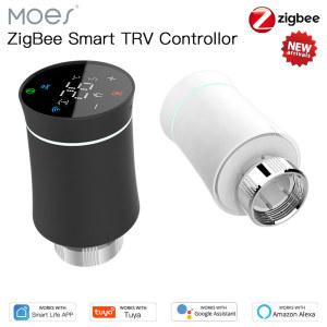 MOES TRV ZigBee 3 0 투야 라디에이터 액추에이터 밸브 스마트 프로그래밍 가능 온도 조절기 히터 알렉사