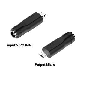 DC 5.5 2.1mm to C타입 마이크로 미니 USB 5 핀 수 암 조명 전원 어댑터 충전 잭 5V 3A 커넥터