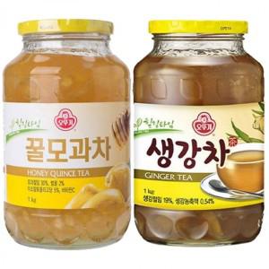 대량구매 단체주문 오뚜기 꿀모과차 1kg+오뚜기 생강차 1kg 선물용 회사 사무실 행사