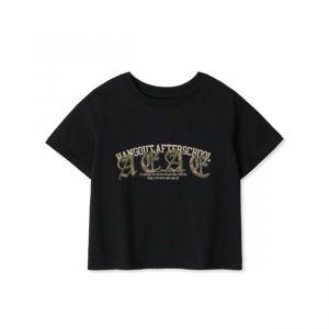 [매장정품] 에이이에이이 AEAE LAYERED GOTHIC LOGO CROP T-SHIRTS [BLACK] AE44SWTS006BLK 532177