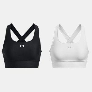 언더아머 UNDERARMOUR 1377916 블랙 화이트 여성 편안한 탑 브라 UA 크로스백 롱라인 스포츠 498653